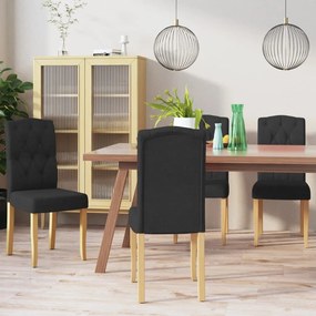 vidaXL Cadeiras de jantar 4 pcs tecido preto
