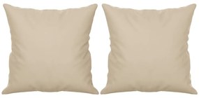 Sofá 2 lugares c/ almofadas 140 cm microfibra cor creme