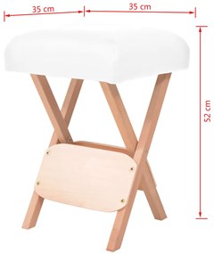 Banco massagens dobrável assento 12 cm espess. + 2 rolos branco