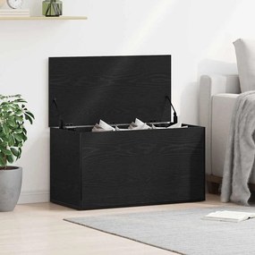 Baú de Armazenamento vidaXL Preto Carvalho 84x42x46 cm em Madeira Comp