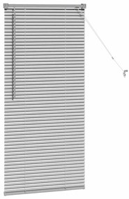 Persiana de Janela com cortinas Manual Prata 80 x 130 cm Alumínio