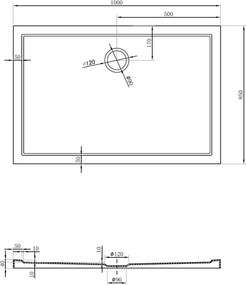 Mexen Flow base de duche retangular slim 100 x 85 cm, branco brilho - 46R108510