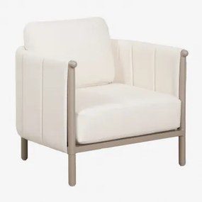 Poltrona De Jardim Em Bouclé E Alumínio Boleni Bouclé Branco Gardenia - Sklum