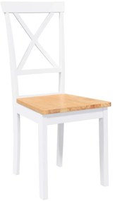 Cadeiras de jantar 2 pcs madeira de seringueira maciça branco