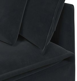 Sofá modular com pufes e almofadas veludo preto