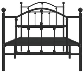 Estrutura de cama com cabeceira e pés 80x200 cm metal preto