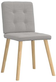 Cadeiras de jantar 6 pcs tecido cinza nuvem