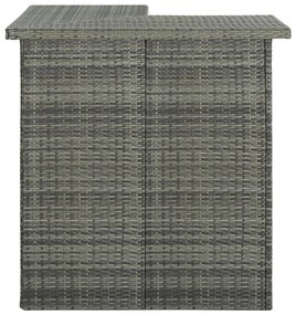 Mesa bar de canto 100x50x105 cm vime PE cinzento