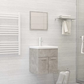 vidaXL 2 pcs conj. móveis casa de banho contraplacado cinzento cimento