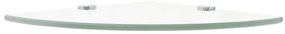 Prateleiras canto 2 pcs suportes cromados 25x25cm vidro transp.
