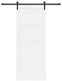 Porta Deslizante vidaXL com Conjunto de Mecanismos Branca 93x232 cm Ma