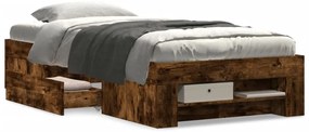 Estrutura cama s/ colchão derivados de madeira carvalho fumado