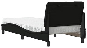 Cama com colchão 90x190 cm tecido preto