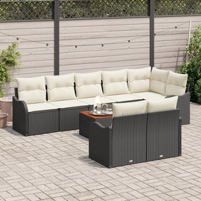 Conjunto de Sofá de Jardim 9 Peças com Almofadas em Rattan Polipropile