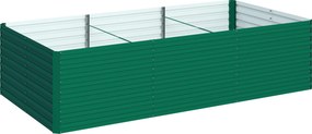 Outsunny Jardineira elevada galvanizada retangular para exterior - fundo aberto - 240 x 120 x 60cm, verde | Aosom Portugal