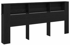 Cabeceira Cabinet vidaXL Preto Carvalho 220x18,5x104,5 cm