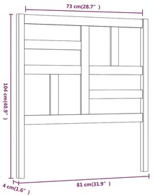 Cabeceira de cama 81x4x104 cm pinho maciço branco