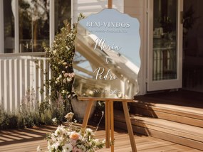 Autocolante personalizado para espelho S51 – Bem-vindos ao nosso casamento