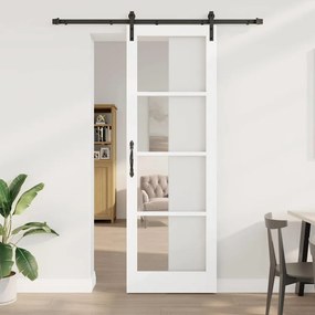 Porta Deslizante vidaXL com Conjunto de Ferragem 'ORKDAL'Madeira Branc