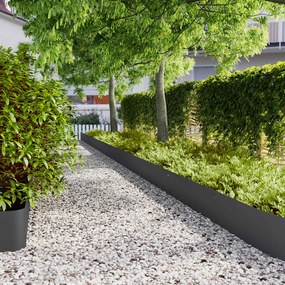 vidaXL Orlas de relvado 10 pcs preto 25x103 cm aço laminado a frio