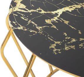 MESA DE CENTRO HISTOR Ø 78X44,5 CM DOURADA E PRETA