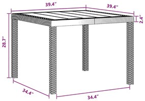 Conjunto de Jantar de Jardim 3 pcs Antracite 100 x 100 x 73 cm