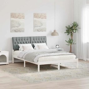 vidaXL Estrutura de Cama com Cabeceira Estofada Branco 150 x 200 cm