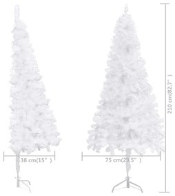 Árvore de Natal artificial de canto 210 cm PVC branco