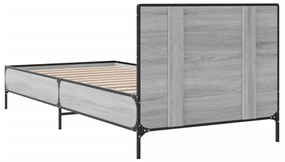 Estrutura cama 100x200 cm derivados madeira/metal cinza sonoma