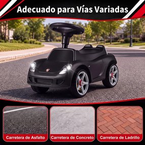 Carrinho de Passeio andarilho Infantil, 62,5 x 29 x 38,5 cm, Com Luzes e Sons, Preto
