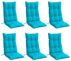 Almofadões cadeira de encosto alto 6 pcs tecido oxford turquesa