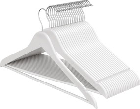 Conjunto de 20 cabides de madeira 42,9 x 21 cm branco