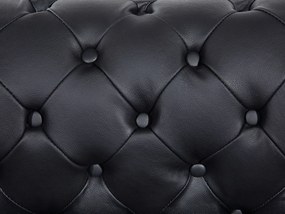 Poltrona em pele genuína preta CHESTERFIELD Beliani
