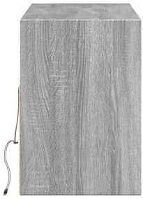 Móvel de parede p/ TV c/ luzes LED 130x31x45 cm cinzento sonoma