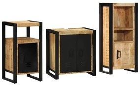 vidaXL Conjunto de Móveis para Banheiro 3 pcs Madeira de manga maciça