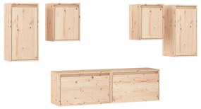 Móveis de TV 6 pcs madeira de pinho maciça