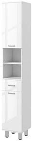 Armário Alto Damise de Casa de Banho de 180cm - Branco - Design Modern