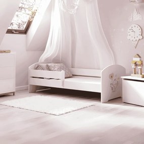 Cama infantil LUK elefante 160x80 branca com grades - colchão e estrado incluído