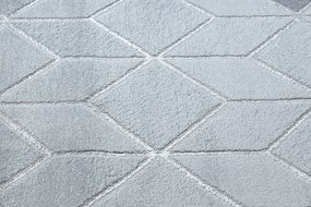 Tapete MEFE moderno B400 Cubo, geométrico 3D - Structural dois níveis de lã cinza cinzento