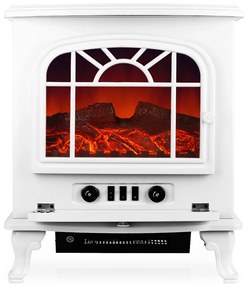 Lareira elétrica de 2000 W com ventilador aquecedor 50 x 28 x 60 cm Branco