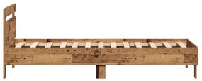 Estrutura de Cama Antiga 90x190 cm - Feita de Madeira de Engenharia.