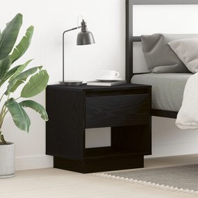 Cômoda de Cabeceira vidaXL Preto Carvalho 45x34x48 cm Madeira de Engen