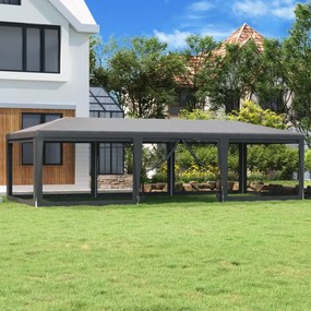 vidaXL Tenda festas c/ 8 paredes laterais em rede 9x4 m PEAD antracite