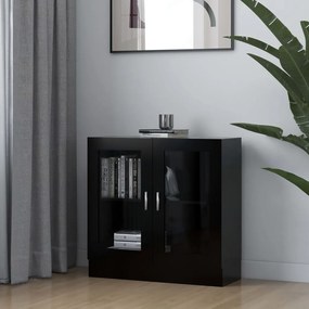 vidaXL Armário vitrine 82,5x30,5x80 cm derivados de madeira preto