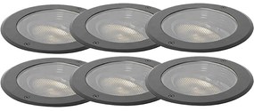 Conjunto de 6 focos de chão AR111 ajustáveis IP65 - Delux Honey Moderno