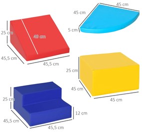 HOMCOM Conjunto de 4 Blocos de Psicomotricidade para Crianças Blocos d