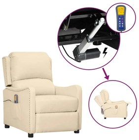 vidaXL Poltrona de massagens tecido cor creme