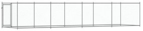 Jaula para cão com porta 8x2x1,5 m aço galvanizado cinzento