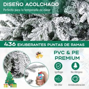 Árvore de Natal artificial 147cm com estrutura articulada 8 modos de iluminação Luzes LED multicoloridas Verde e Branca