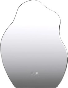 HOMCOM Espelho de Banheiro com Luzes LED 3 Cores, Irregular, 80x60cm, Bluetooth, Antiembaçamento, Interruptor Touch | Aosom Portugal